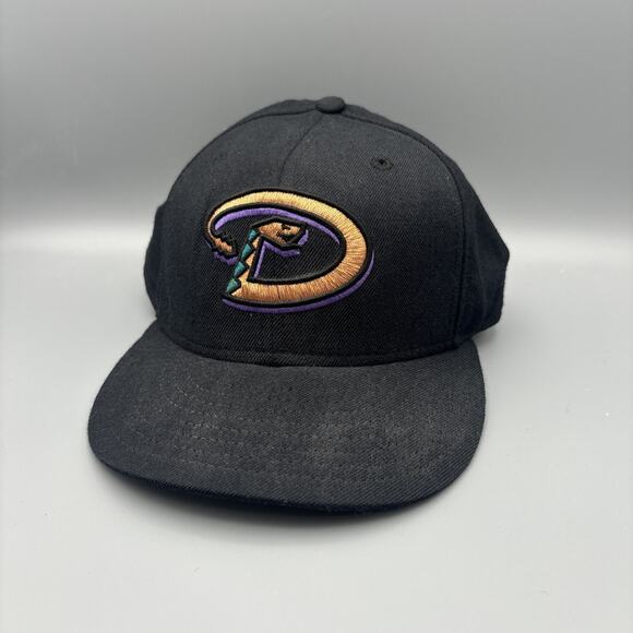 New Era 59Fifty Men’s 7 3/8 Hat MLB Arizona Diamondbacks Black Wool Fitted Cap - Picture 1 of 10